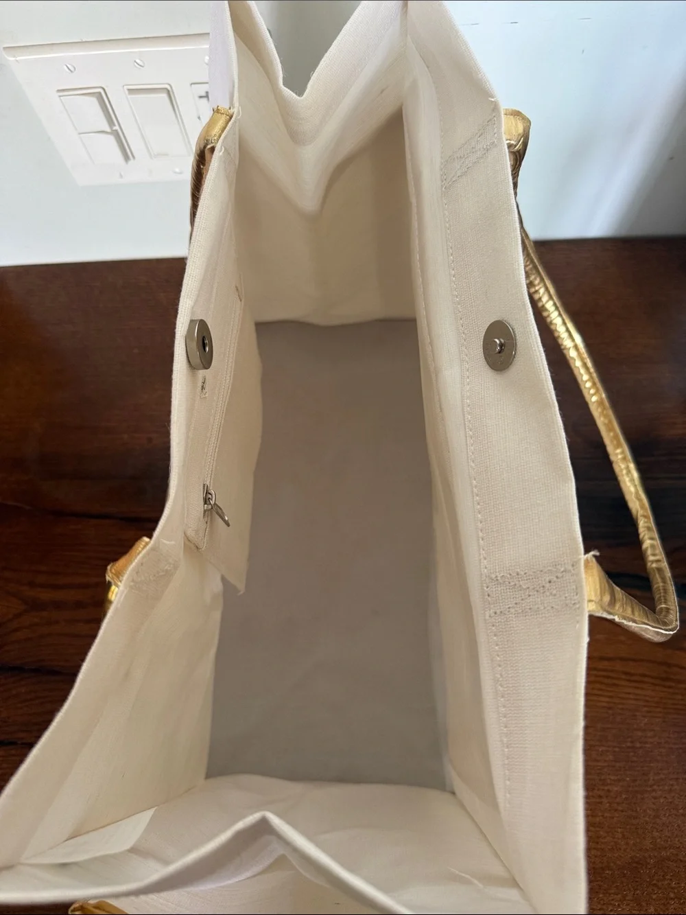 White and Gold Tote Bag